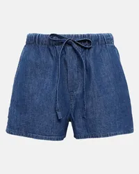 Valentino Garavani Shorts in denim con coulisse Blu