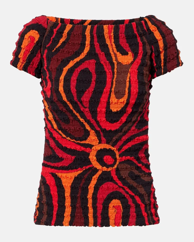 Emilio Pucci Top off-shoulder Marmo Arancione