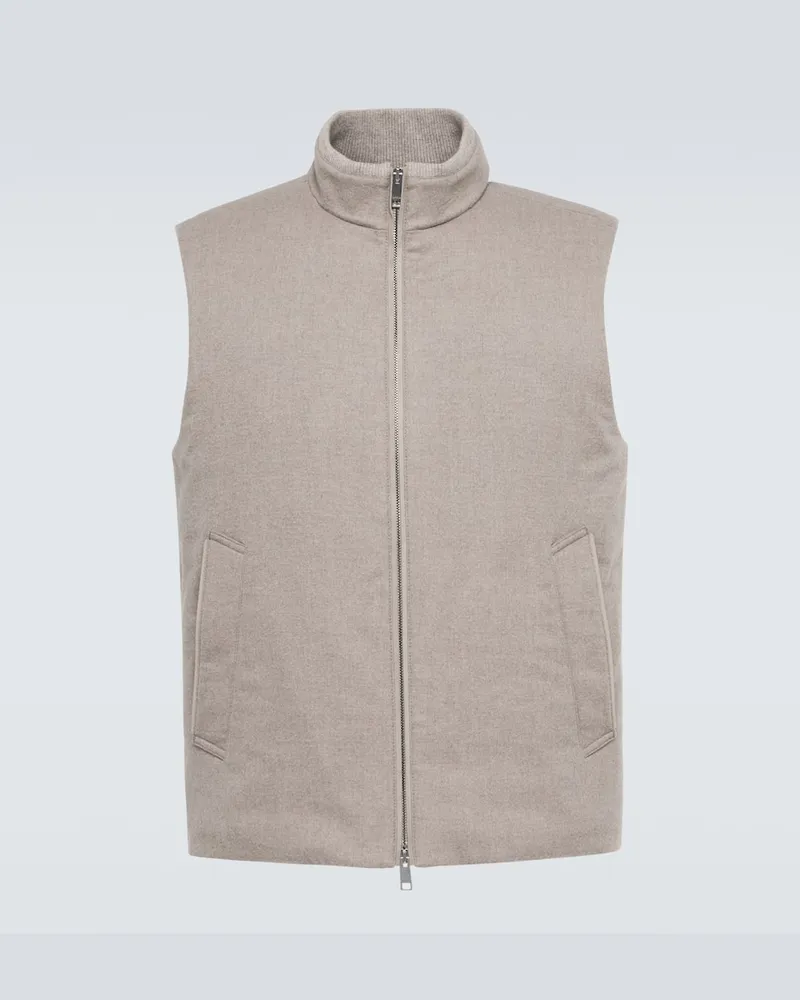 Ermenegildo Zegna Piumino in cashmere senza maniche Neutro