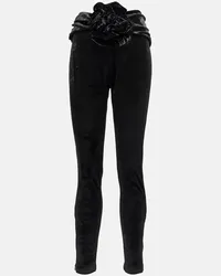 Magda Butrym Leggings in velluto con applicazioni Nero