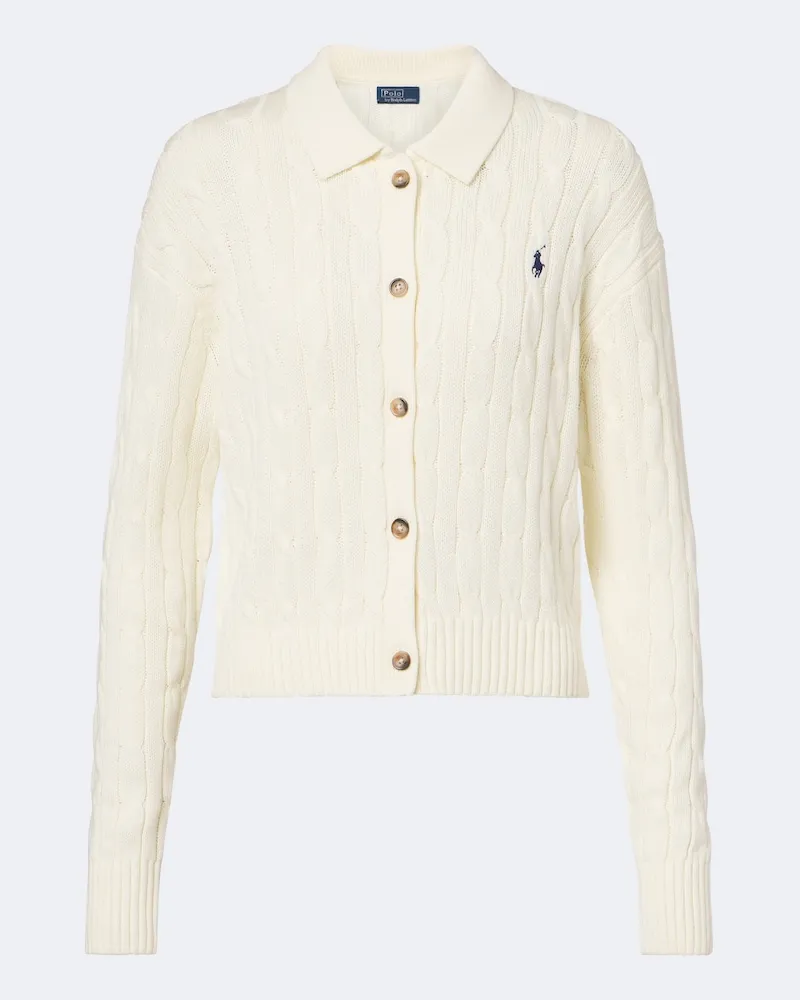 Ralph Lauren Cardigan in cotone a trecce Bianco