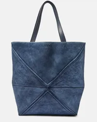 Loewe Borsa Puzzle Fold Large in denim Blu