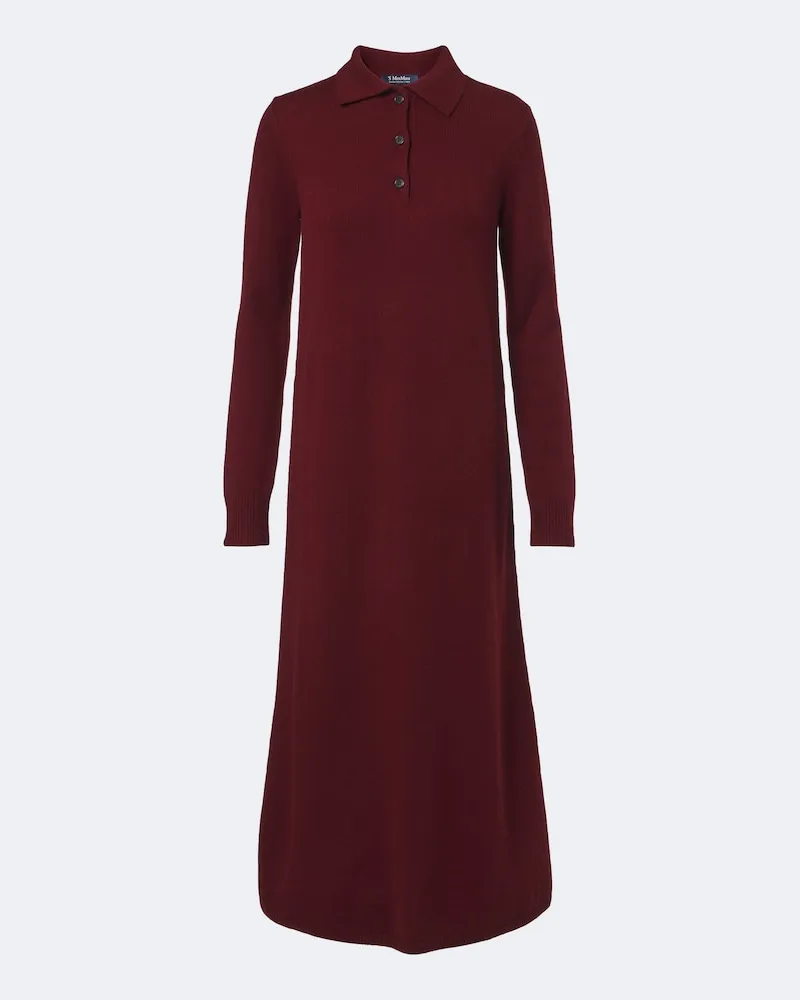 Max Mara Abito polo in lana e cashmere Borgogna