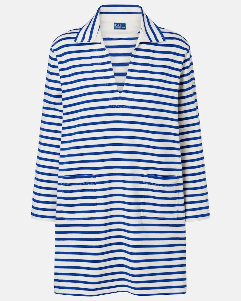 Ralph Lauren Abito polo in jersey di cotone a righe Bianco