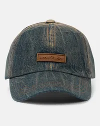 Acne Studios Cappello da baseball in denim con logo Blu