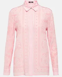 Versace Camicia Barocco in seta Rosa