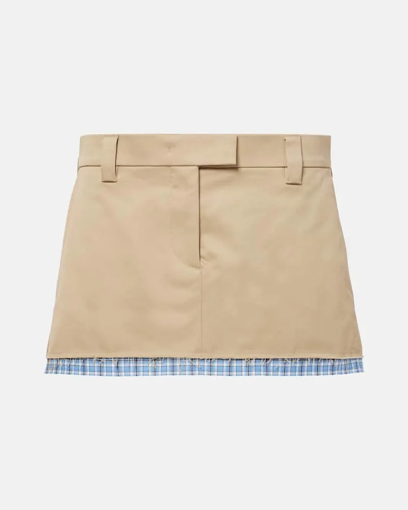 Miu Miu Minigonna in cotone Beige