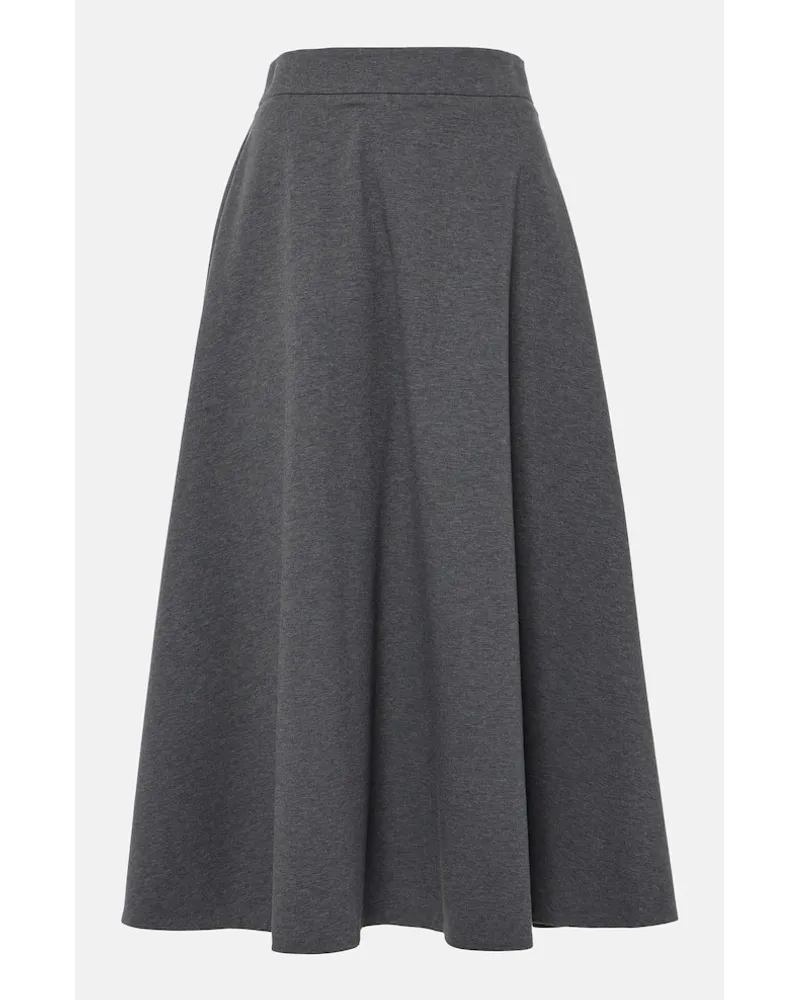Brunello Cucinelli Gonna midi in misto cotone Grigio