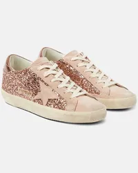 Golden Goose Sneakers Super-Star con suede e glitter Rosa