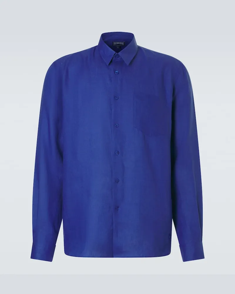 Vilebrequin Camicia in lino Blu