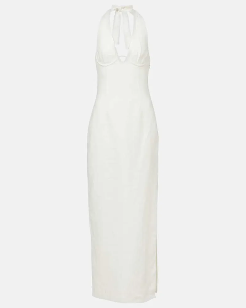 SIR Abito midi Violet in lino Bianco