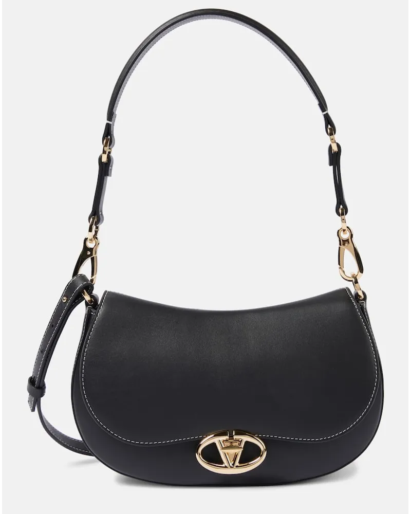 Valentino Garavani Borsa a spalla VLogo Medium in pelle Nero