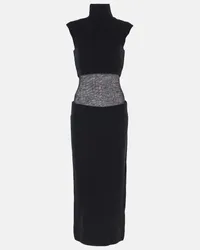 SPORTMAX Abito midi Arabba in lana e cashmere Nero