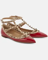 Valentino Garavani Ballerine Rockstud in vernice Rosso