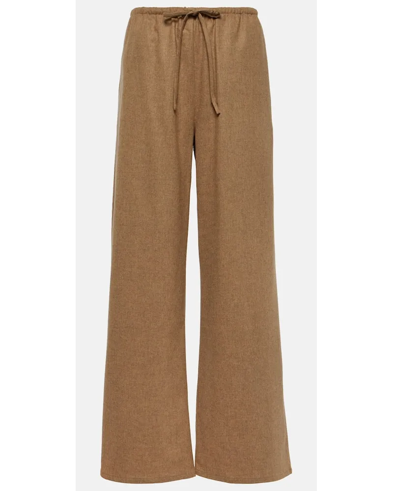 ASCENO Pantaloni in lana e cashmere Beige
