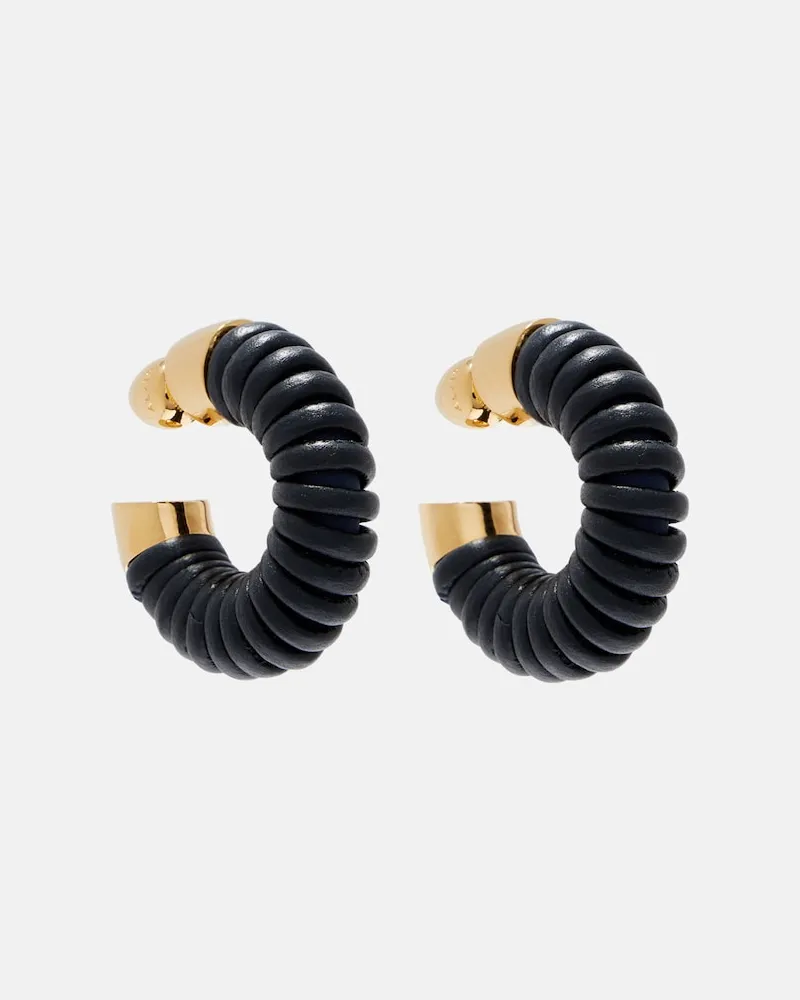 Alaïa AlaÃ¯a Orecchini a cerchio Bobine con pelle Blu