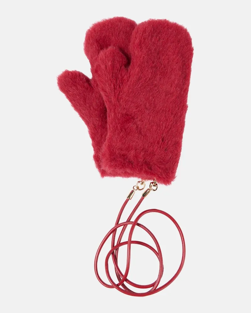 Max Mara Muffole Ombrato in teddy di lana e seta Rosso