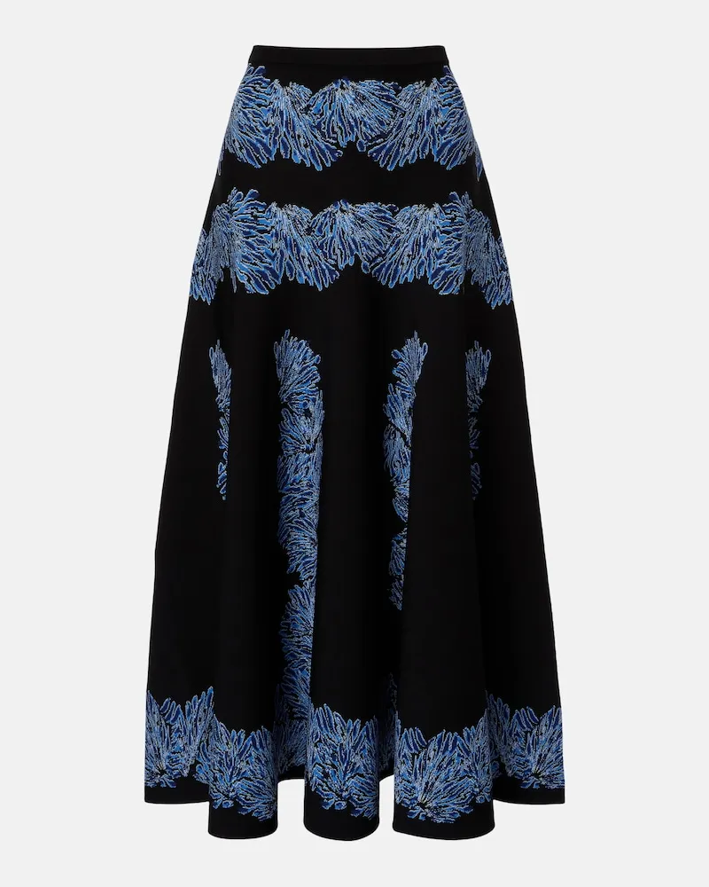 Ulla Johnson Gonna midi Alessia in maglia jacquard Nero