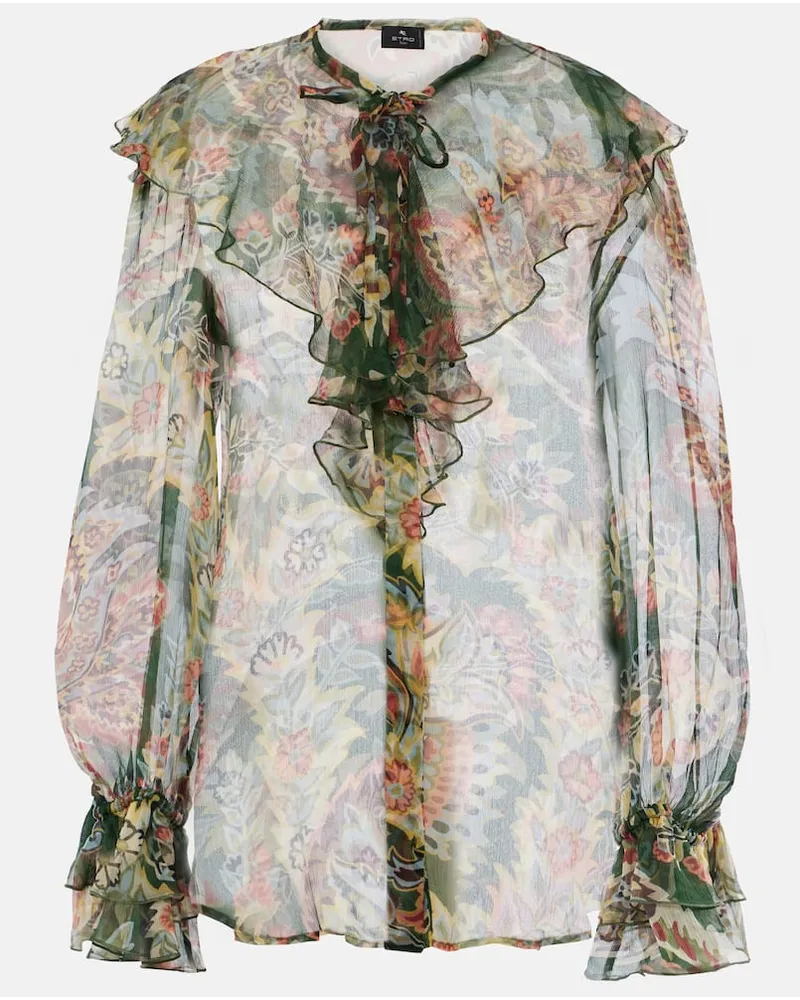 Etro Blusa in seta con stampa Multicolore