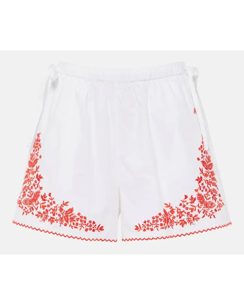 ALEMAIS AlÃ©mais Shorts Hearts in cotone Bianco