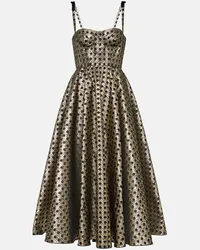 Giambattista Valli Abito midi in jacquard Oro