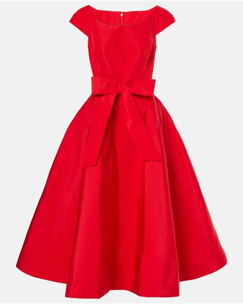 Monique Lhuillier Abito midi in seta Rosso
