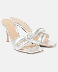 Gianvito Rossi Mules Amour 90 in pelle metallizzata Argento