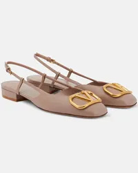 Valentino Garavani Ballerine slingback VLogo in pelle Beige