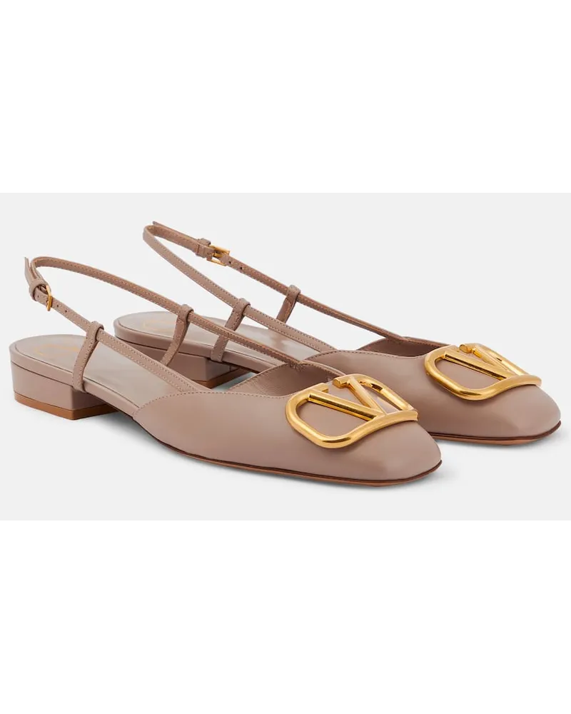Valentino Garavani Ballerine slingback VLogo in pelle Beige