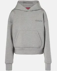 Gucci Felpa in jersey con cappuccio Grigio