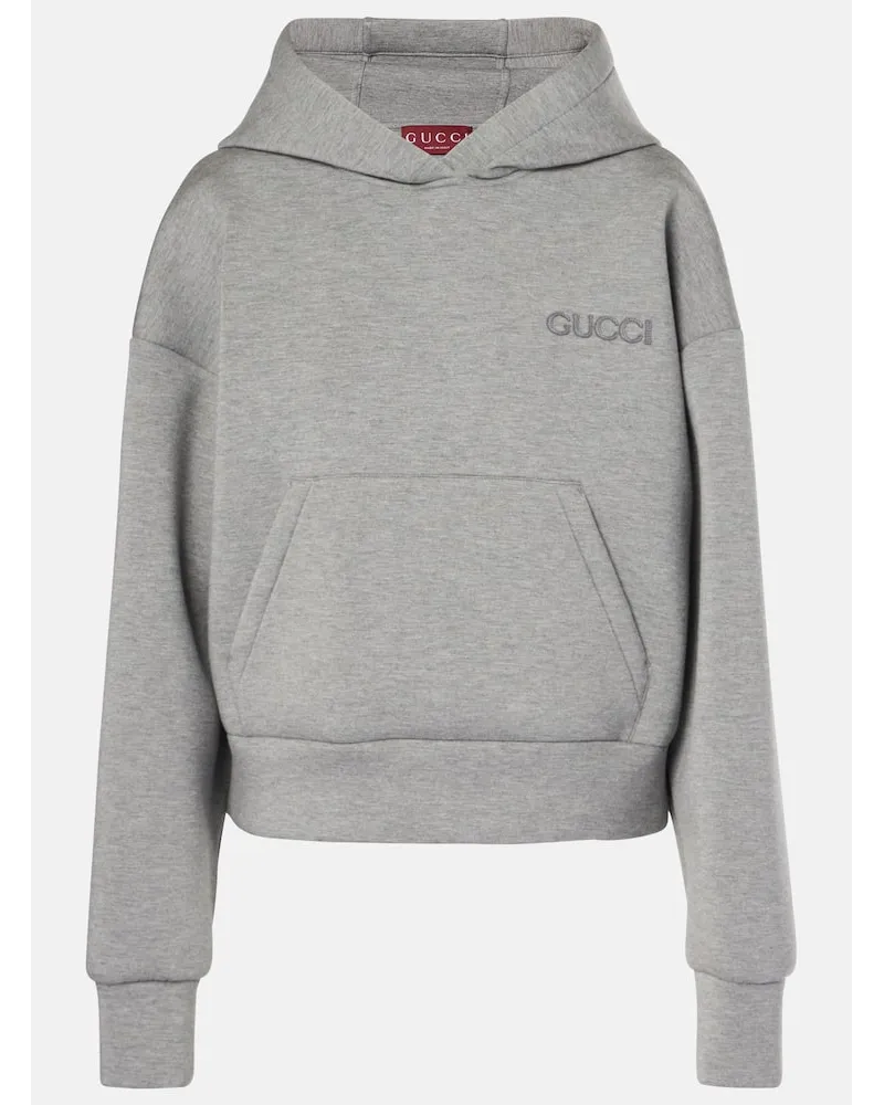 Gucci Felpa in jersey con cappuccio Grigio