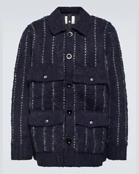 Sacai Giacca blouson in misto lana Blu