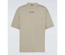 Balenciaga T-shirt in jersey di cotone con logo Neutro