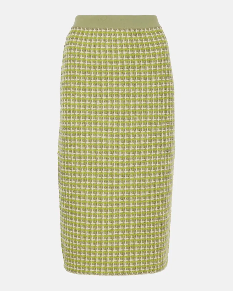 Tory Burch Gonna a tubino in maglia a quadri Verde