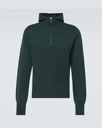 Burberry Pullover in lana con zip Verde