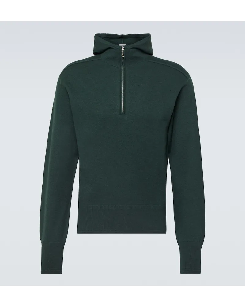 Burberry Pullover in lana con zip Verde