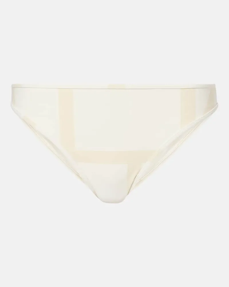 Totême Slip bikini a vita media con monogramma Bianco