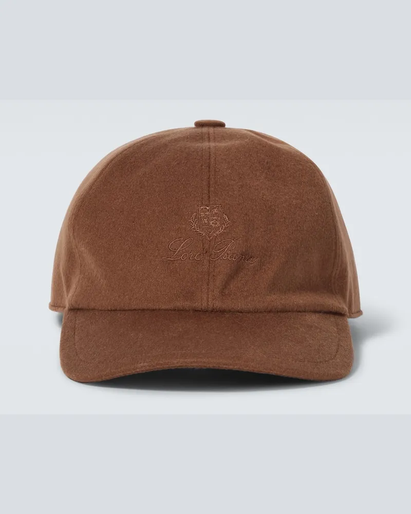 Loro Piana Cappello da baseball in cashmere Marrone