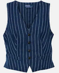 Ralph Lauren Gilet in lino e cotone Blu