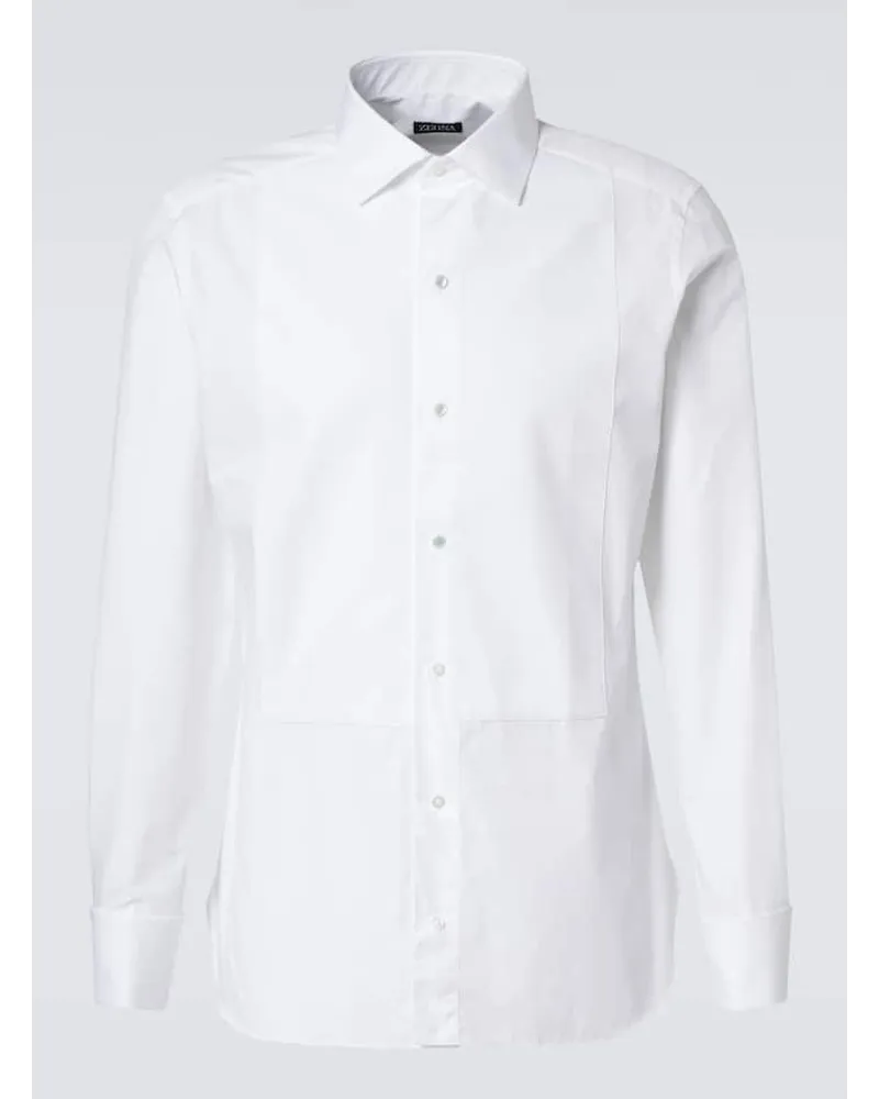 Ermenegildo Zegna Camicia da smoking in cotone Bianco