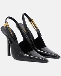 Saint Laurent Pumps slingback Graham 115 con stampa Nero