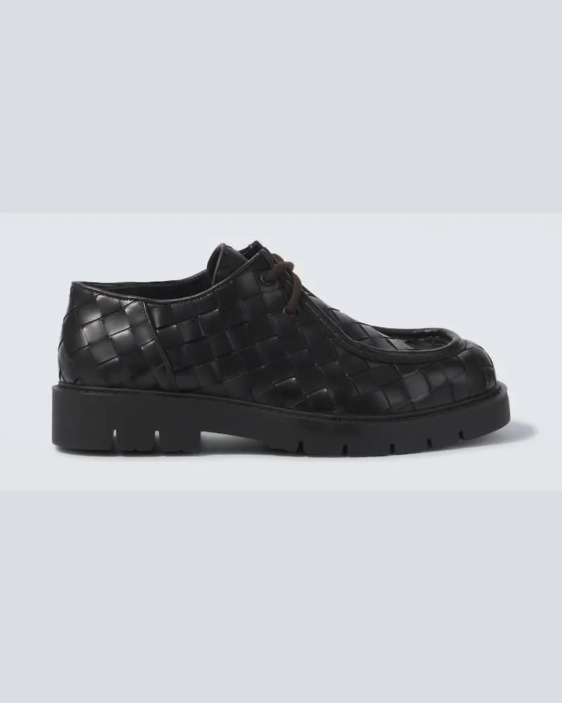 Bottega Veneta Mocassini Intrecciato Haddock in pelle Marrone