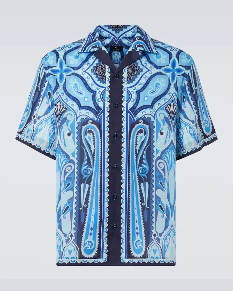 Etro Camicia bowling in cotone con stampa Multicolore