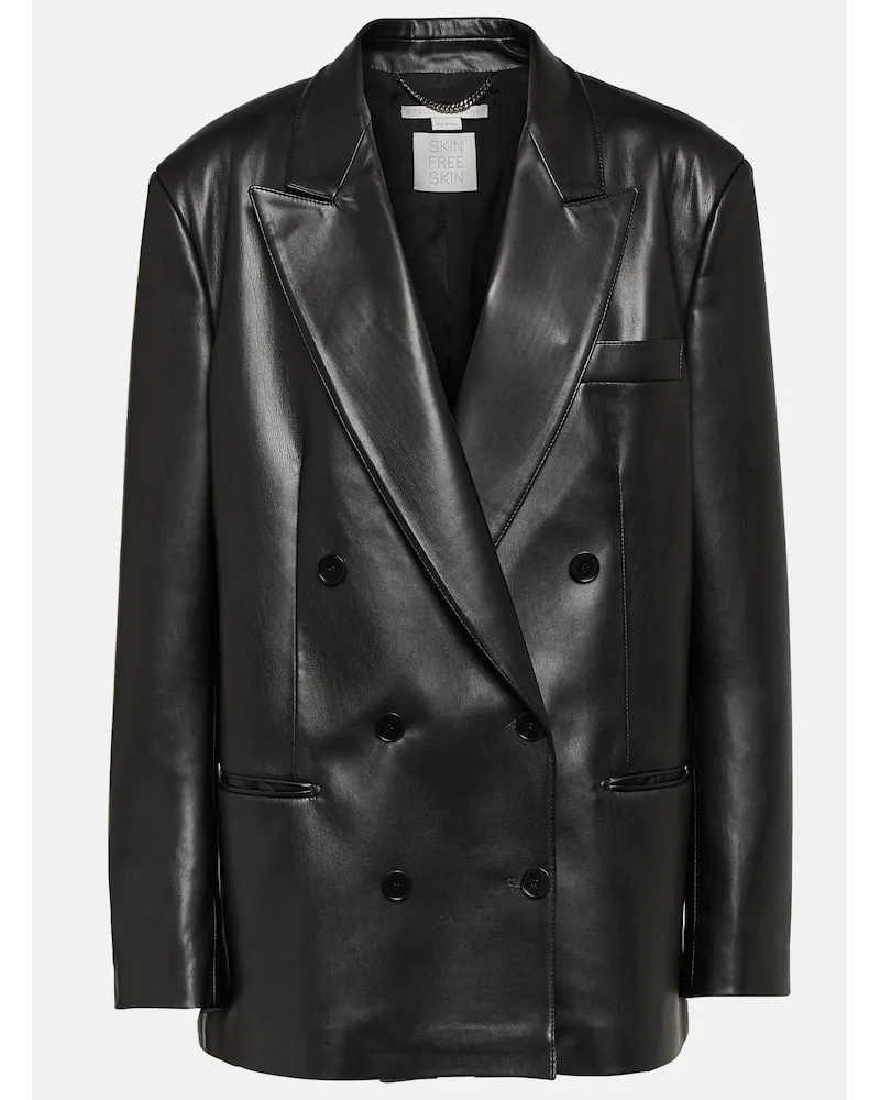 Stella McCartney Blazer doppiopetto in similpelle Nero