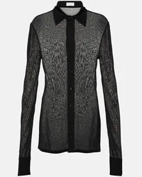 Saint Laurent Camicia in crêpe di jersey Nero