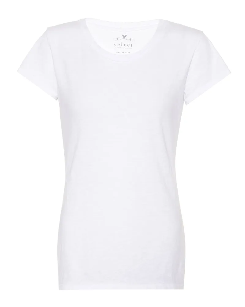 Velvet T-shirt Odelia in cotone Bianco