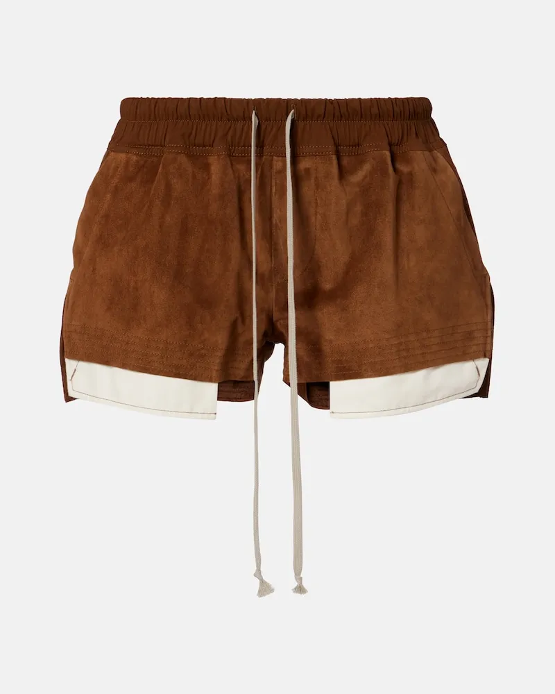 Rick Owens Shorts in suede Marrone