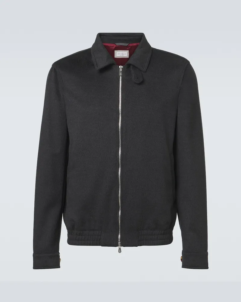 Brunello Cucinelli Giacca blouson in lana vergine Grigio