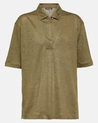 Loro Piana Polo in lino Verde