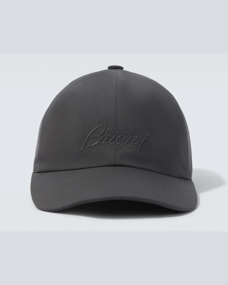 Brioni Cappello da baseball con logo Grigio